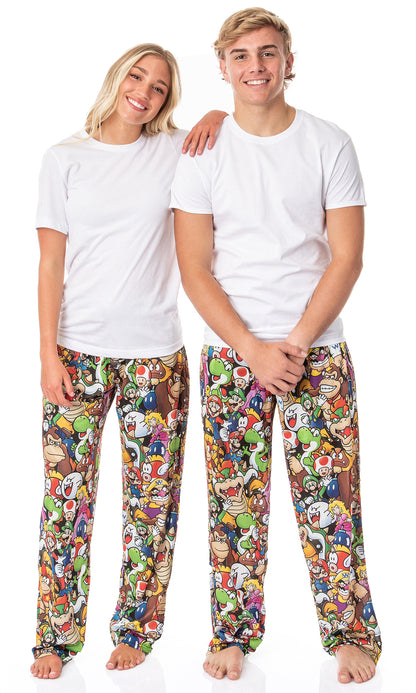 Nintendo Super Mario Pajama Pants Men's Character Collage Loungewear