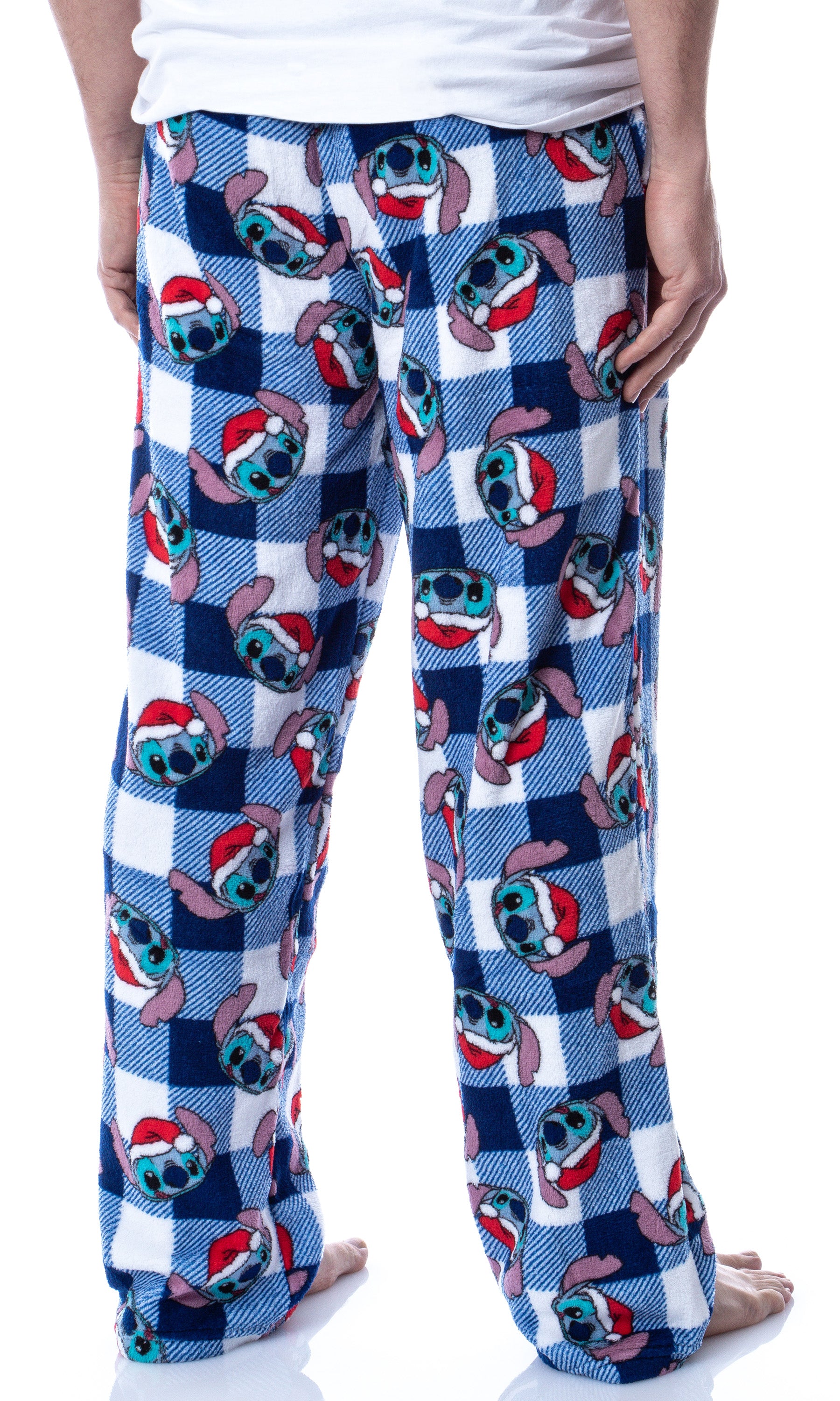 Disney Adult Lilo & Stitch Christmas Santa Hat Soft Fleece Pajama Pants