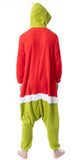 Unisex Adult The Grinch Santa Hooded Costume Union Suit One-Piece Pajama (Medium)