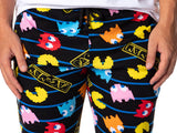 Pacman Men's Ghost Chase Allover Pattern Knit Jogger Pajama Pants