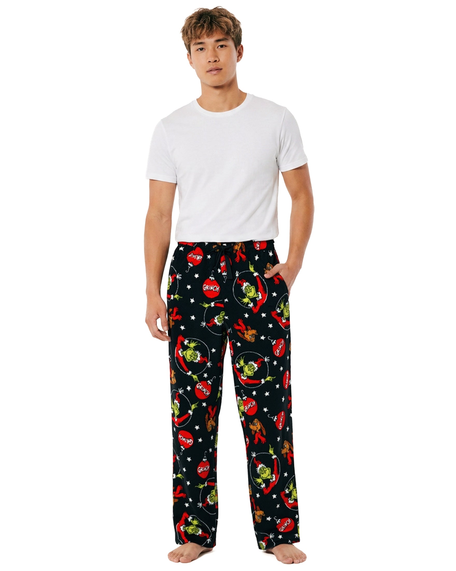 Dr. Seuss The Grinch Pajama Pants Men's Ornament Print Lounge Bottoms