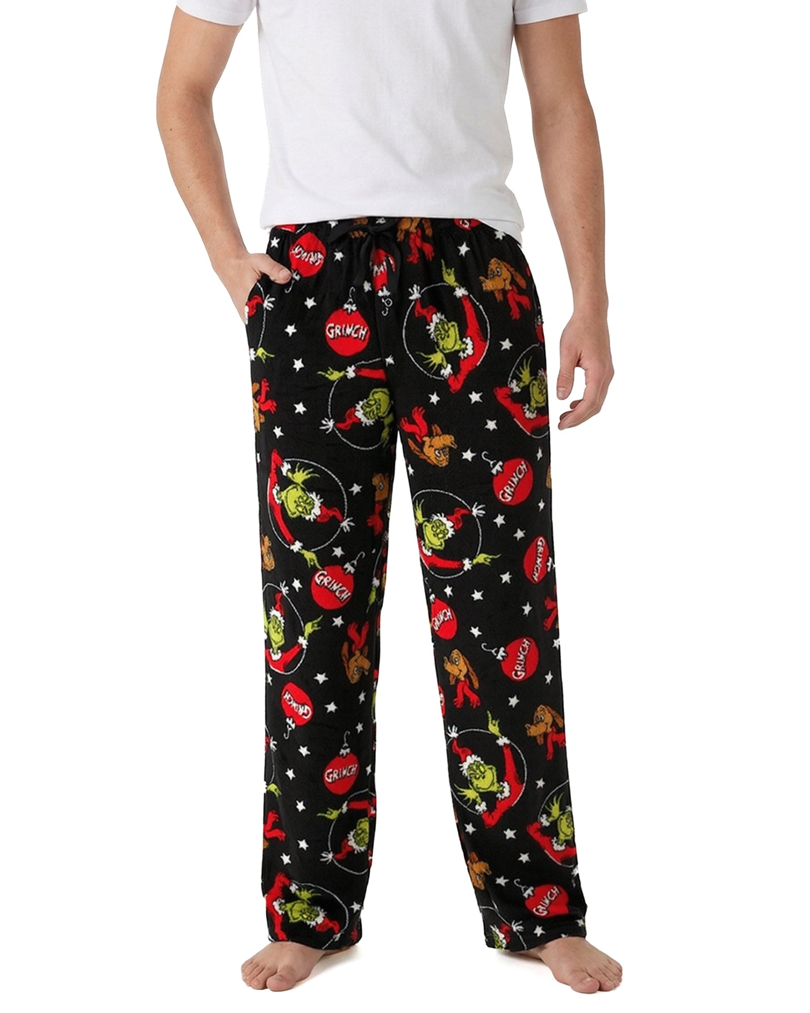 Dr. Seuss The Grinch Pajama Pants Men's Ornament Print Lounge Bottoms