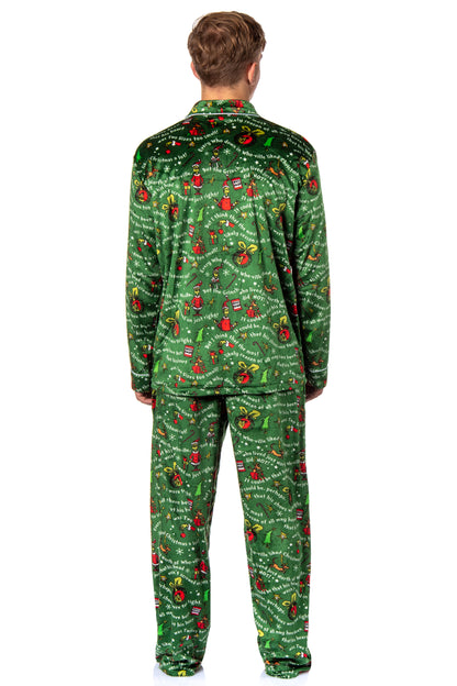 Dr. Seuss GRINCH Christmas Tossed Print Collar Sleep Pajama Set