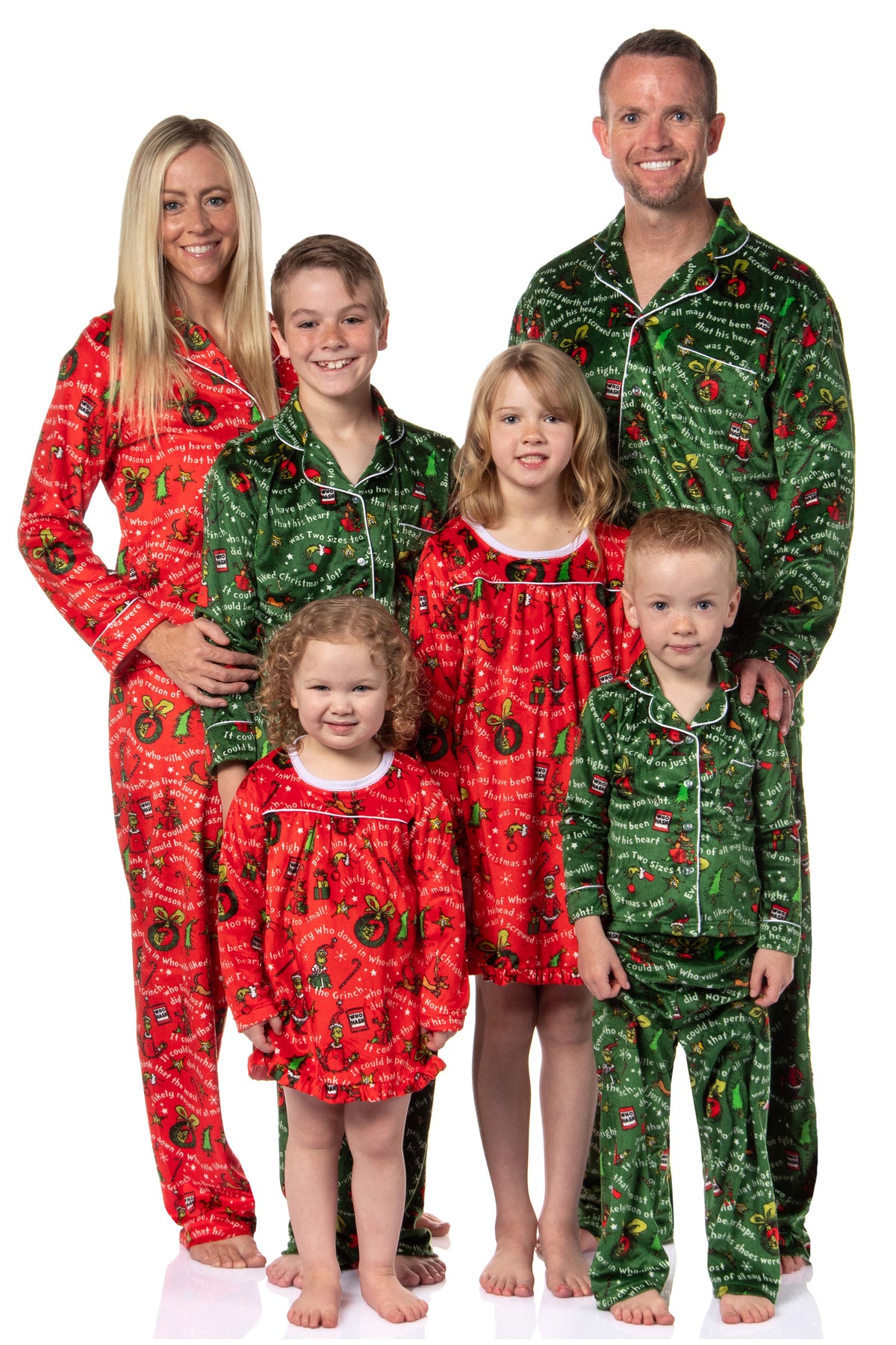 Dr. Seuss GRINCH Christmas Tossed Print Collar Sleep Pajama Set