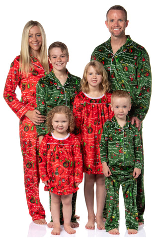 Dr. Seuss GRINCH Christmas Tossed Print Collar Sleep Pajama Set