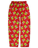 Dr. Seuss Men's GRINCH Santa Claus Super Minky Fleece Lounge Pajama Pants