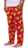 Dr. Seuss Men's GRINCH Santa Claus Super Minky Fleece Lounge Pajama Pants