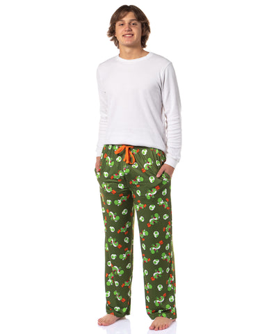 Nintendo Mario Yoshi Egg Men's Drawstring Elastic Waistband Pajama Pants