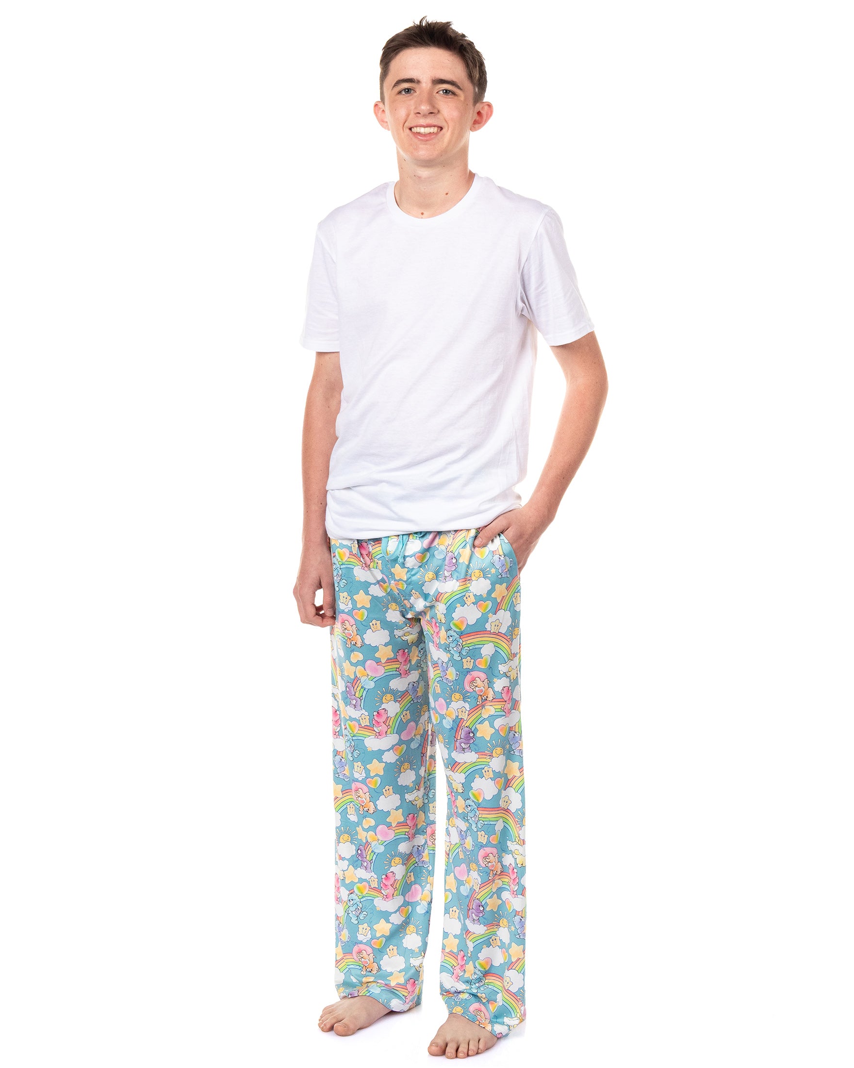 Care Bears Men's Retro 80's AOP Drawstring Elastic Waistband Pajama Pants (M)