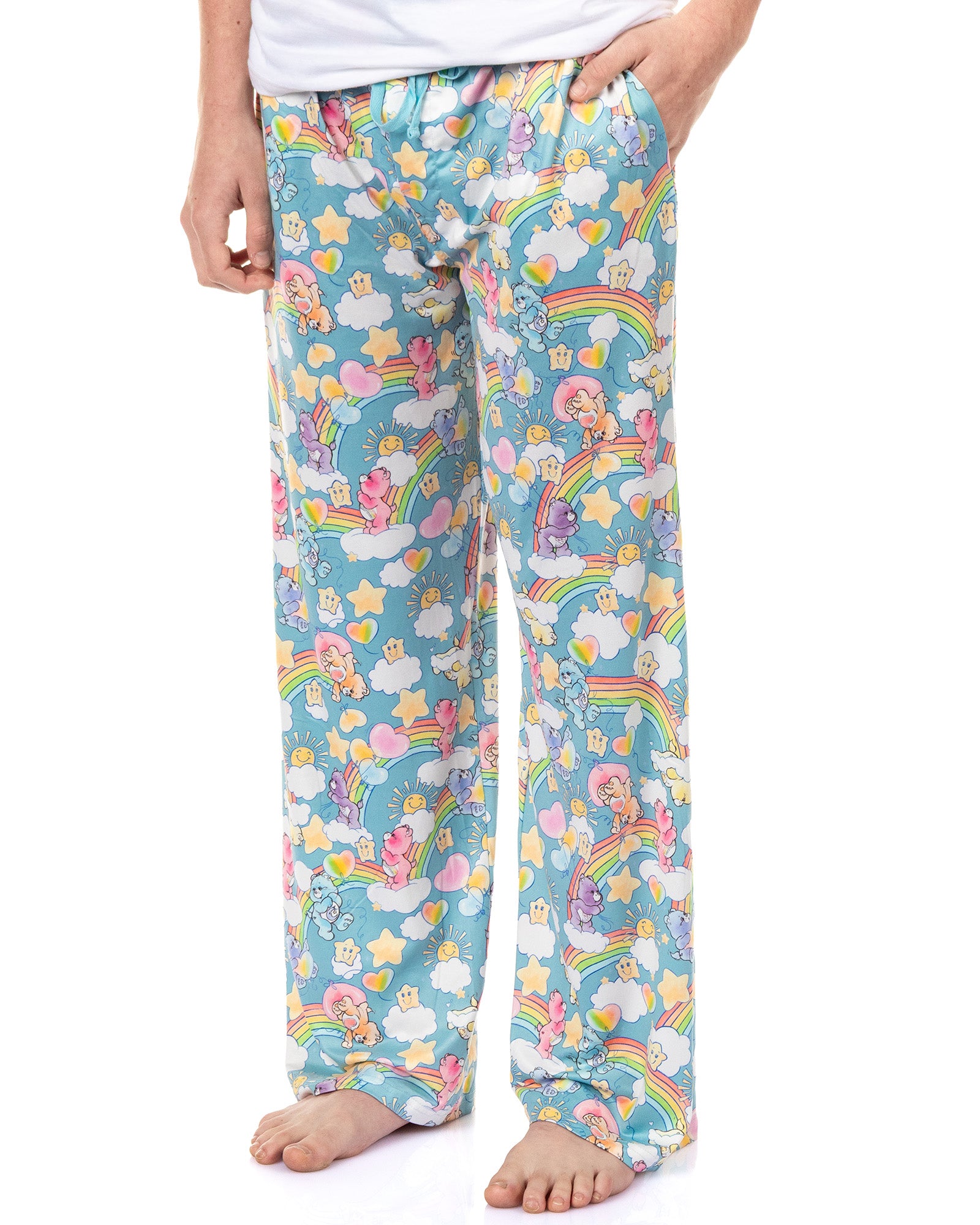 Care Bears Men's Retro 80's AOP Drawstring Elastic Waistband Pajama Pants (M)