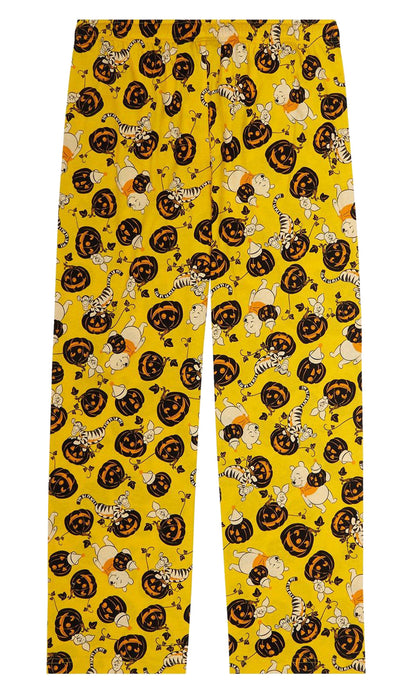 Disney Men's Winnie The Pooh and Friends Jack-O-Lantern Lounge Pajama Pants