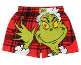 Dr. Seuss The Grinch Men's Don't Be A Grinch Plaid Boxers Underwear