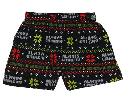 How the Grinch Stole Christmas Men's Always Grinchy Fairisle Boxer Shorts