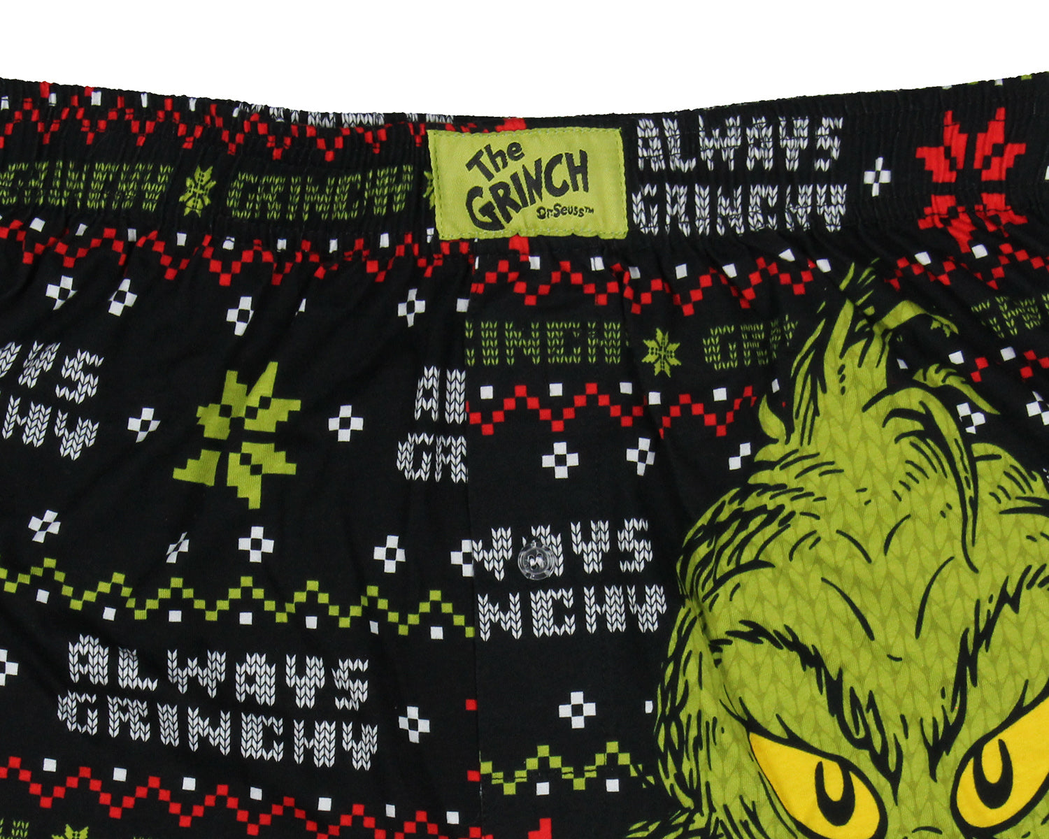 How the Grinch Stole Christmas Men's Always Grinchy Fairisle Boxer Shorts