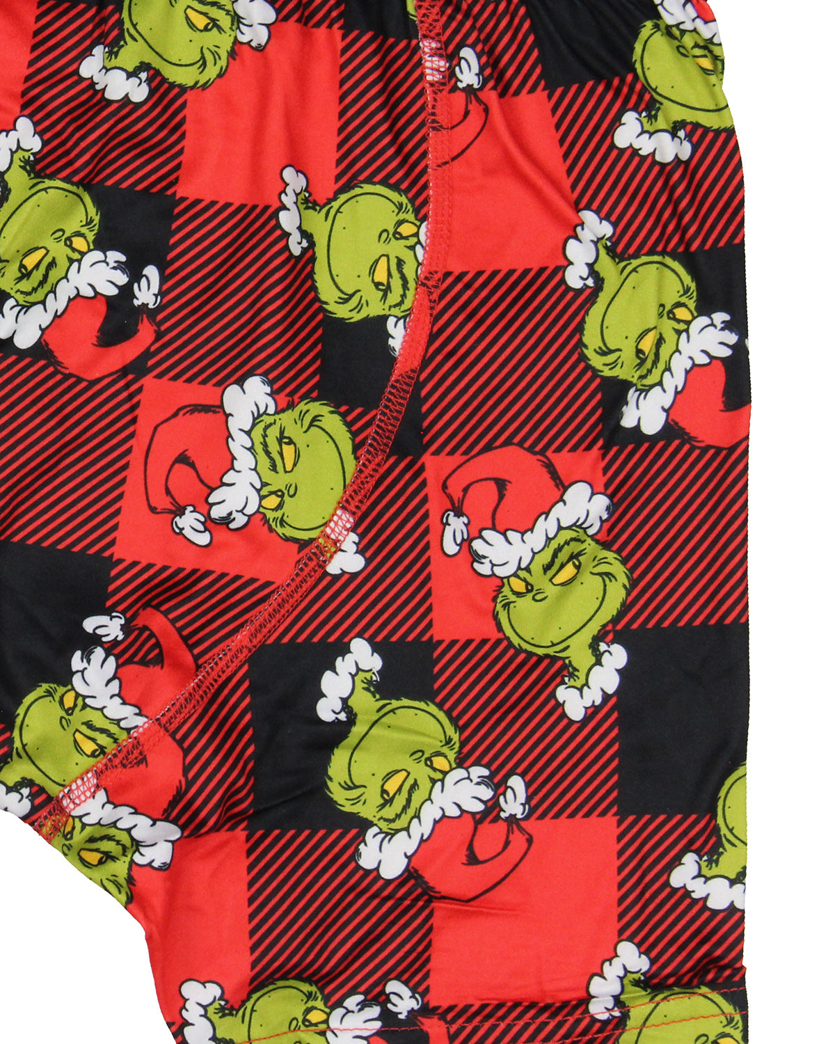 The Grinch Men's Grinch Santa AOP Buffalo Plaid Boxer Briefs Underwear