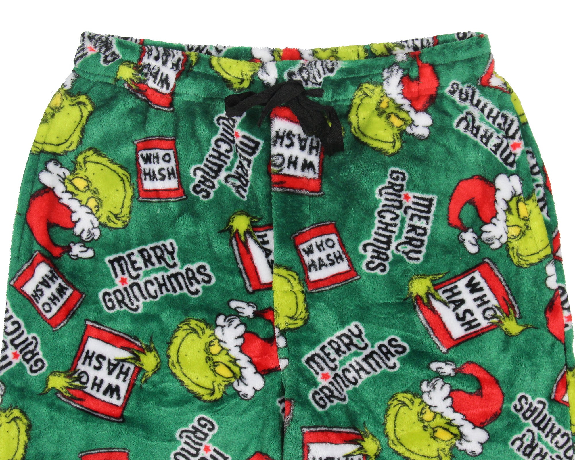 Dr. Seuss The Grinch Men's Who Hash Luxury Plush Lounge Sleep Pajama Pants