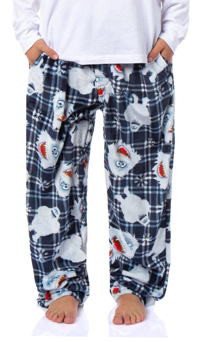 Rudolph The Red-Nosed Reindeer Bumble The Abominable Snowman Plush Fleece Men's Pajama Pants with Adjustable Waistband
