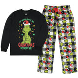 Dr Seuss The Grinch Who Stole Christmas White Buffalo Plaid Matching Family Pajama Set