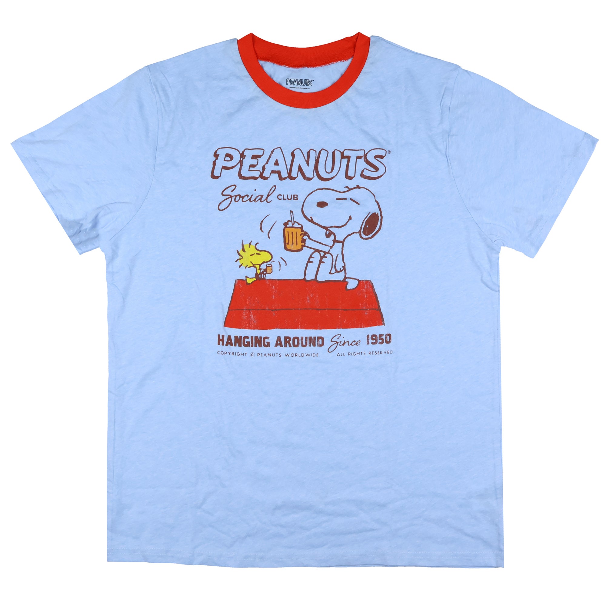 Peanuts Comics T-Shirt Snoopy and Woodstock Social Club Since 1955 Shirt