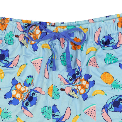Disney Stitch Pajamas Men's Tropical Vibe Lounge Sleep Shorts