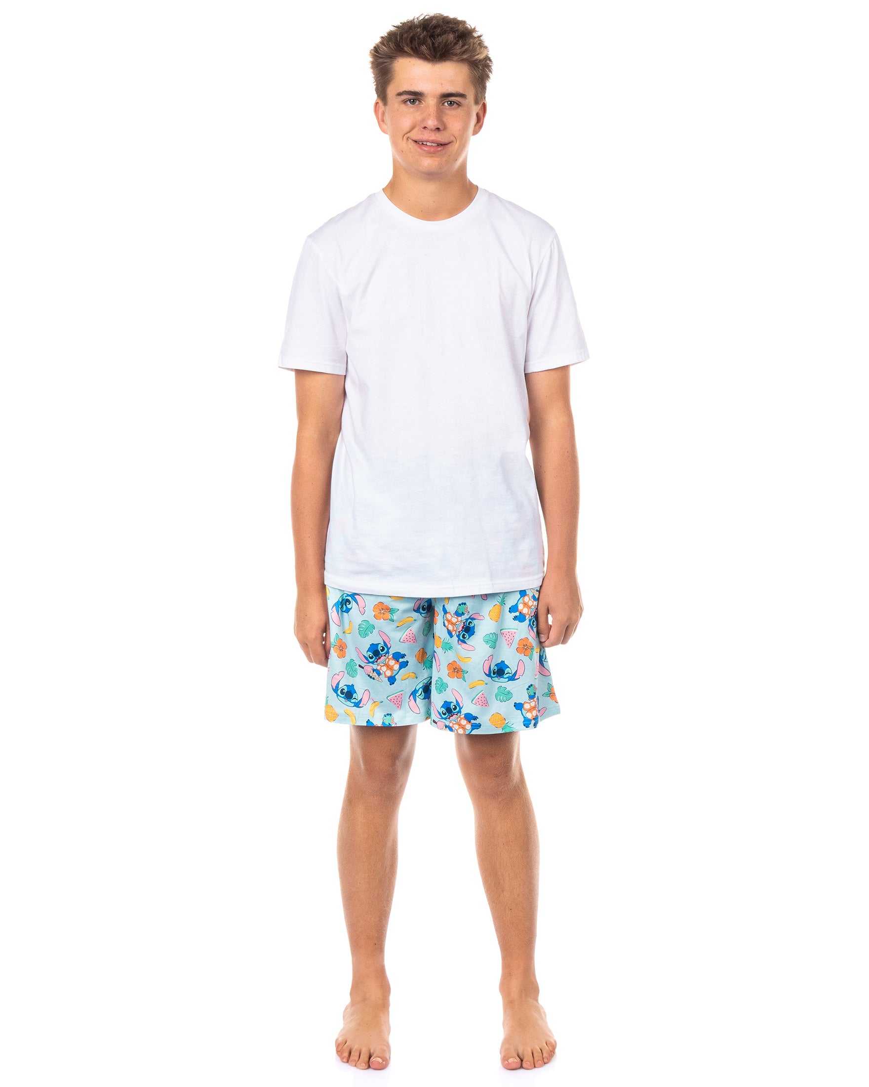 Disney Stitch Pajamas Men's Tropical Vibe Lounge Sleep Shorts