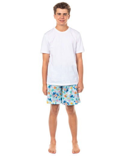 Disney Stitch Pajamas Men's Tropical Vibe Lounge Sleep Shorts