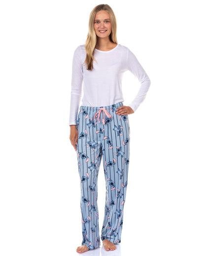 Disney Stitch Pajama Pants Striped Men's Lounge Sleep Bottoms