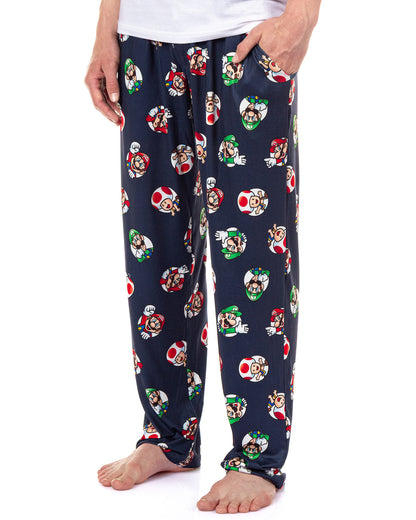 Super Mario Pajama Pants Men's Luigi Toad Porthole Pajamas Lounge Sleepwear