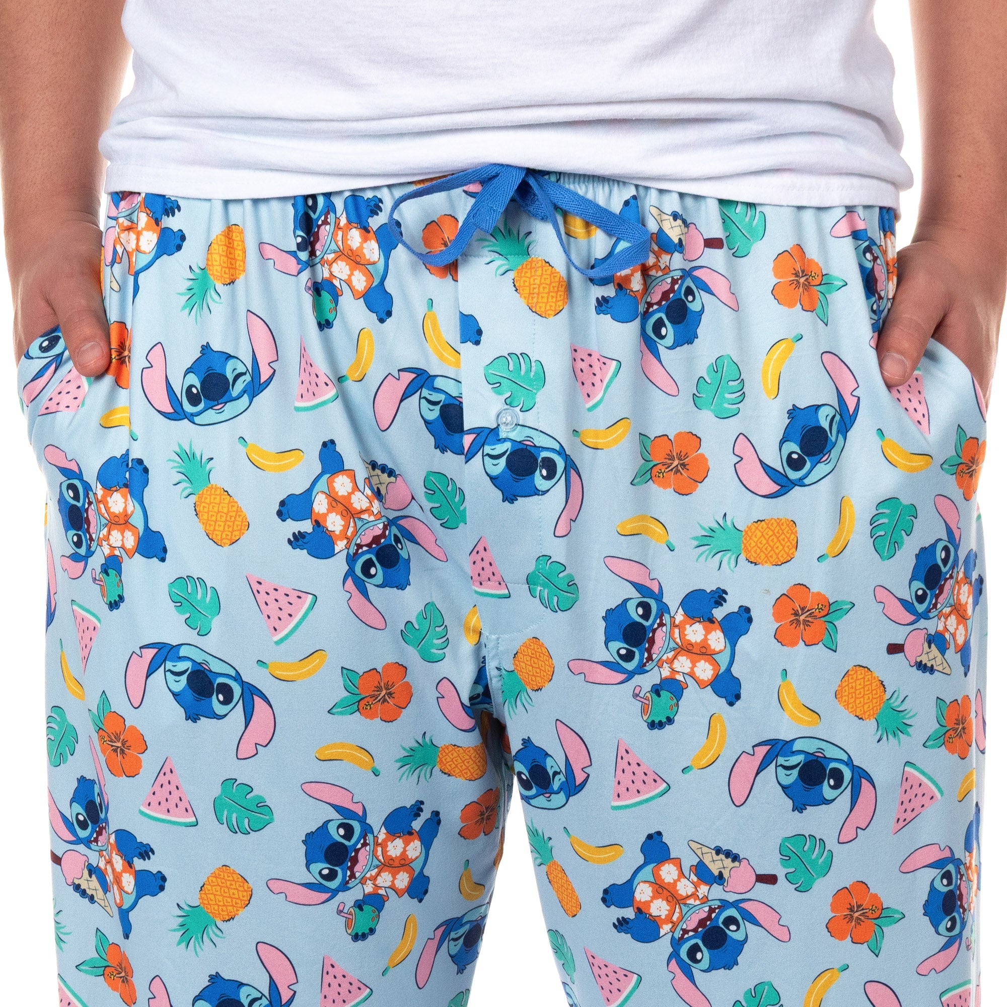 Disney Stitch Pajamas Men's Island Time Allover Design Lounge Sleep Pants