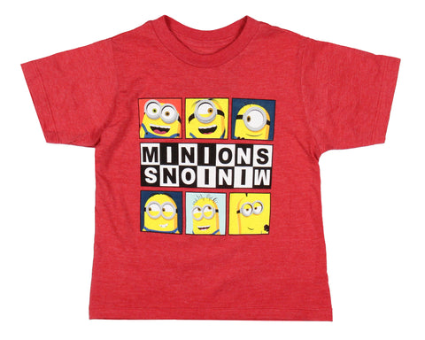 Minions Movie Toddler Boys' Character Grid Kids Short Sleeve T-Shirt