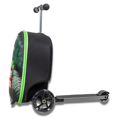 Monster Jam Suitcase Grave Digger 18" Kids Ride On Scooter Carry On Luggage