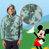 Disney Men's Mickey Mouse Tie Dye Embroidered Graphic Pull-Over Hoodie