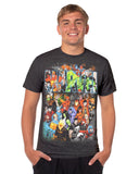 Marvel T-Shirt Mens Comics Logo Superheroes Captain America Spider-Man Hulk (M)