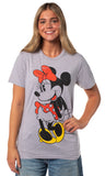 Disney Women's Minnie Mouse Distressed Cute Pose Adult Graphic T-Shirt