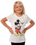 Mickey Mouse Girls Cute Mickey Pose Kids Graphic Print Short Sleeve T-Shirt