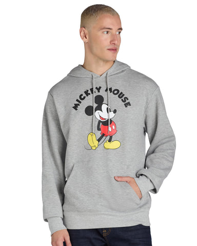Disney Mickey Mouse Hoodie Mens Hands Behind Back Pose Graphic Pullover (2XL)