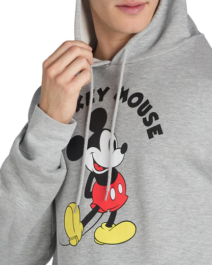 Disney Mickey Mouse Hoodie Mens Hands Behind Back Pose Graphic Print Pullover