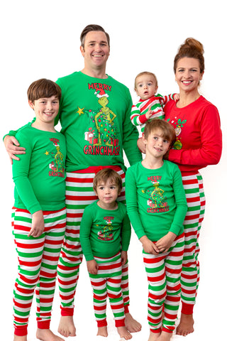 Dr. Seuss Grinch Merry Grinchmas! Matching Family Unisex Adult And Kids Pajama Set