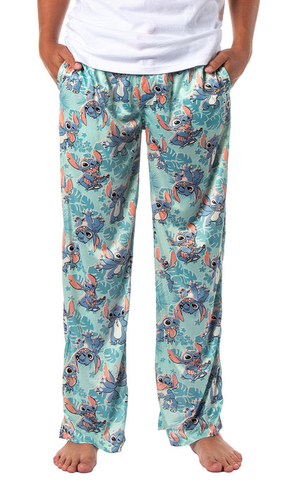 Disney Adult Lilo & Stitch Tropical Leaves Allover Print Pajama Pants (Medium)