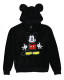 Disney Mickey Mouse Men's Embroidered Design 3D Ears Plush Fleece Pullover