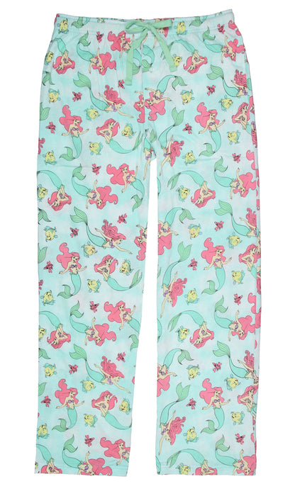 Disney Adult The Little Mermaid Ariel Flounder Sebastian Pajama Sleep Pants