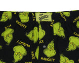 Dr. Seuss The Grinch Men's Naughty Nice Grinch Face AOP Boxers