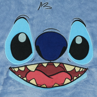Disney Stitch Hoodie Big Face Crushed Velvet Fleece Adult Sweatshirt