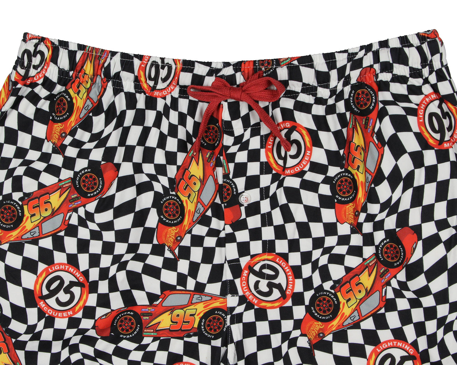 Disney Cars Men's Lighting McQueen 95 Checkered Pajama Pants Adult Sleepwear