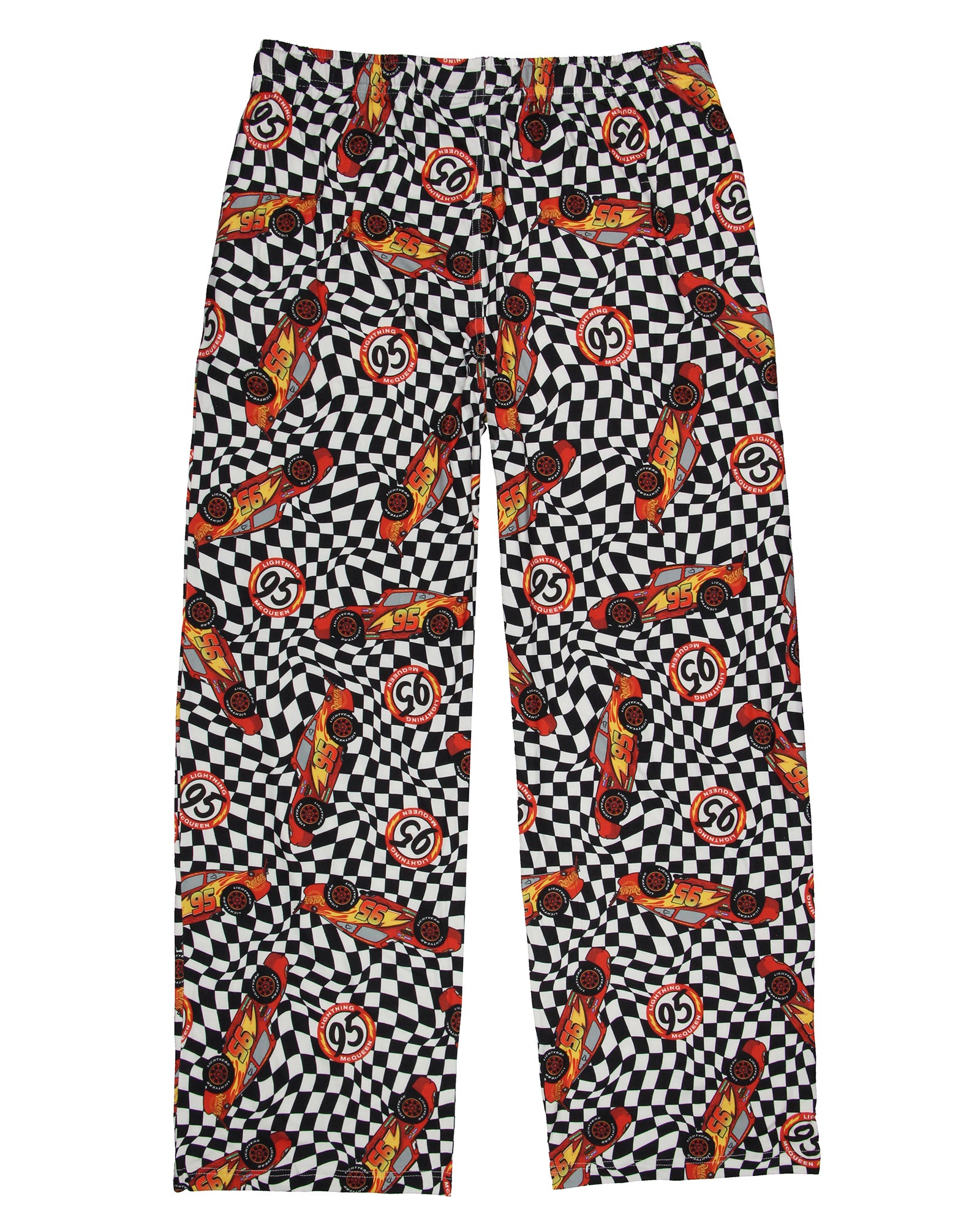 Disney Cars Men's Lighting McQueen 95 Checkered Pajama Pants Adult Sleepwear