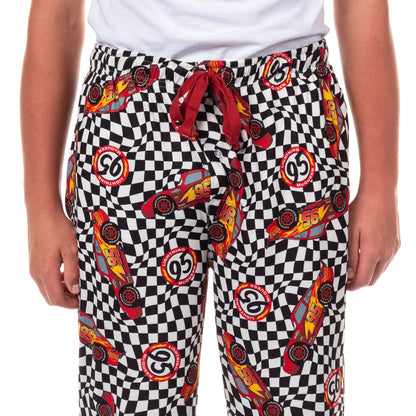 Disney Cars Pajamas Men's Lightning McQueen 95 Checkered Pajama Pants