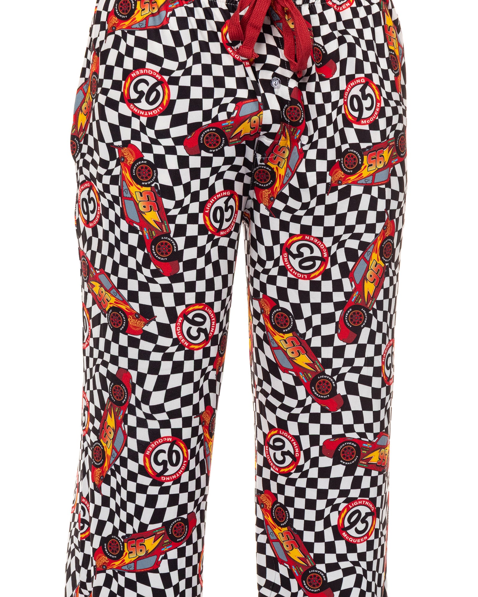 Disney Cars Pajamas Men's Lightning McQueen 95 Checkered Pajama Pants