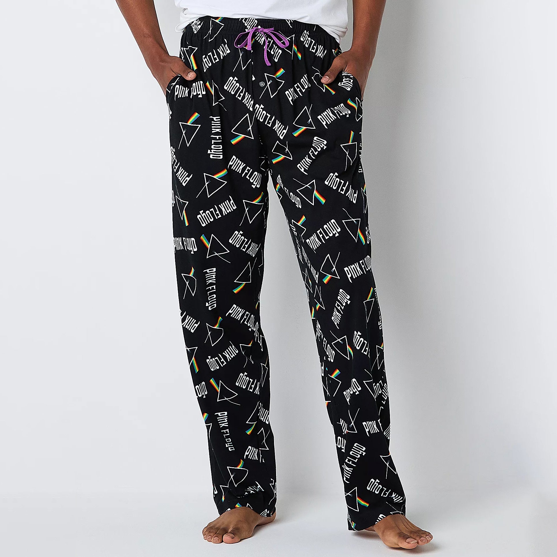 Pink Floyd Pajama Pants Mens Band Prism Lounge Sleepwear PJ Bottoms