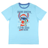 Disney Stitch T-Shirt Men's Dear Santa I'll Be Good Next Year Ringer Tee