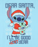 Disney Stitch T-Shirt Men's Dear Santa I'll Be Good Next Year Ringer Tee